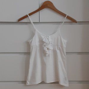 Ralph Lauren girls white cotton ruffle front camisole size 6x